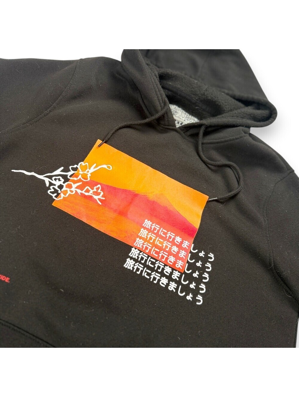 🏵️ Hoodie Mens Large Black Japanese Graphic Tokyo Streetwear Pullover Brklyn - Picture 3 of 9